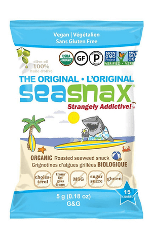 Bag of Seasnax roasted seaweed