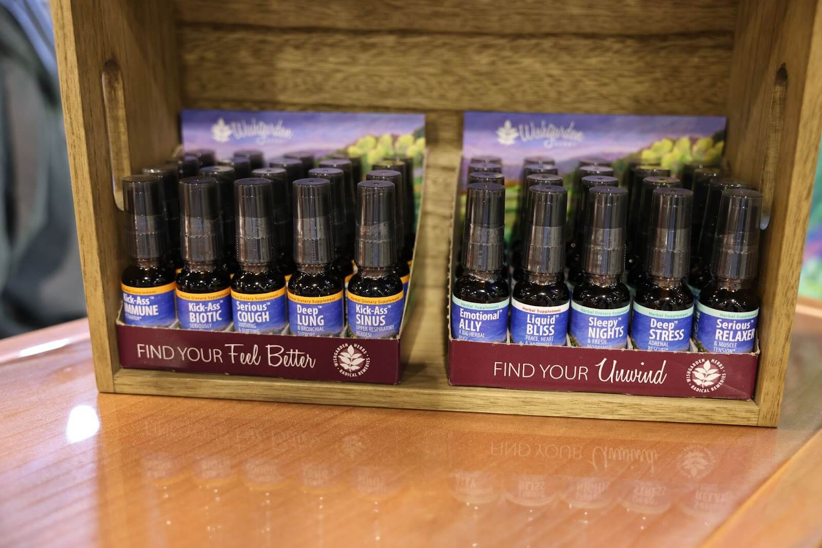 wishgarden herbs samples at expo east 2022
