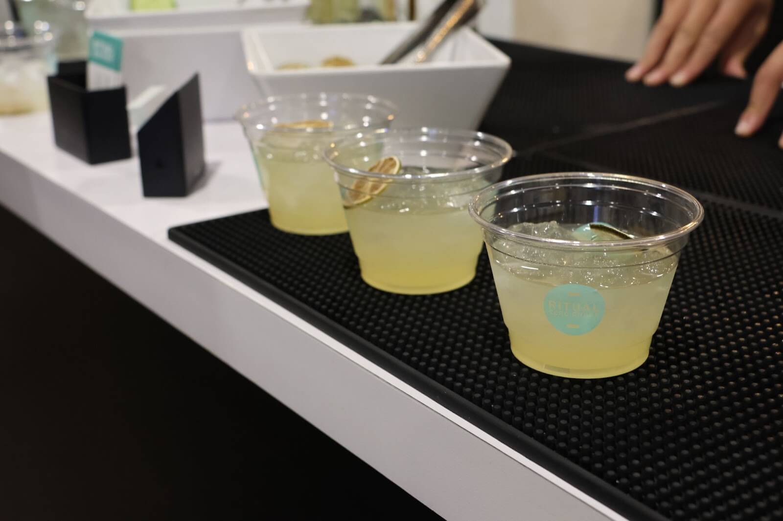 ritual zero proof margarita samples at expo east 2022