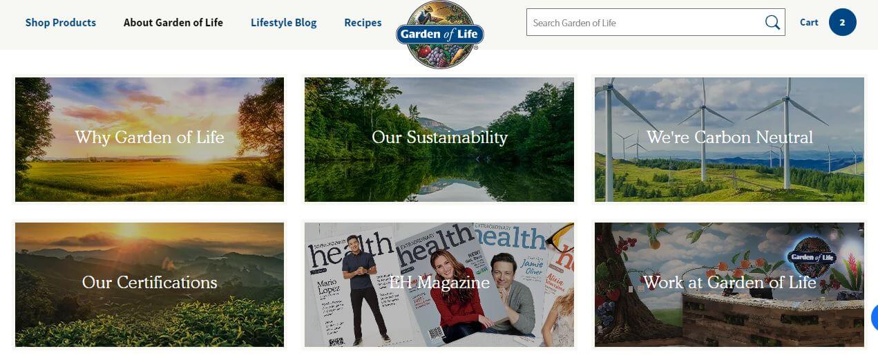 garden of life about us page