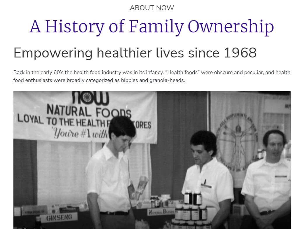 now foods history