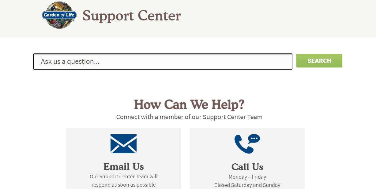 garden of life support center