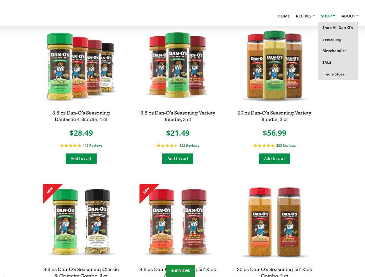 dan-o's shop page