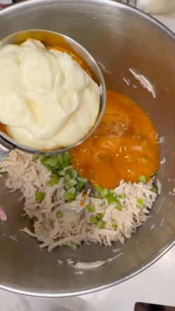 mayonnaise added to chicken