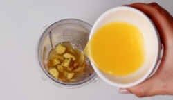 ginger shots add orange juice to blender