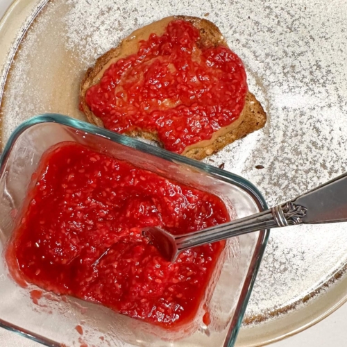 Raspberry Jam vegan breakfast