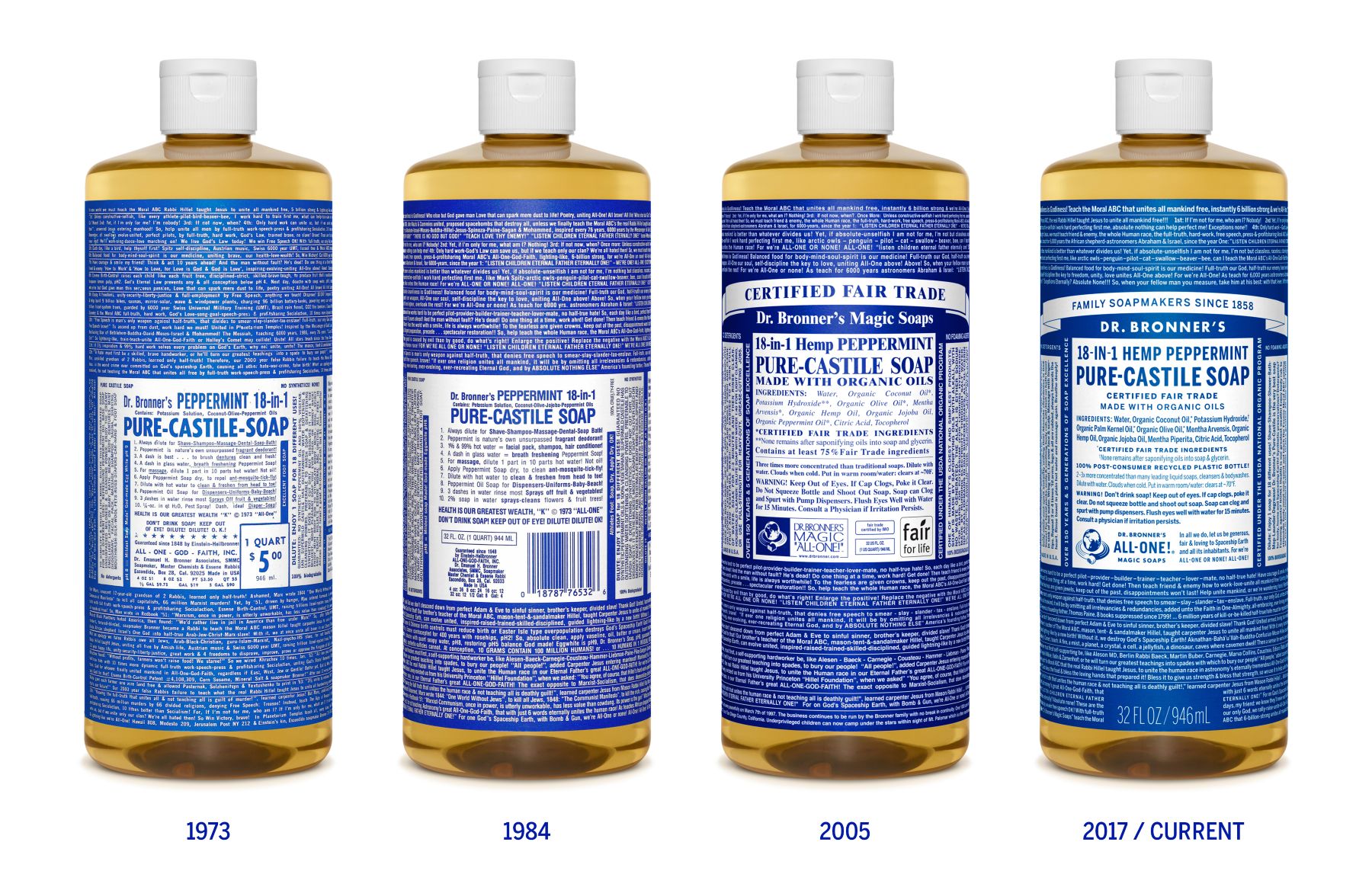 dr bronner label evolution