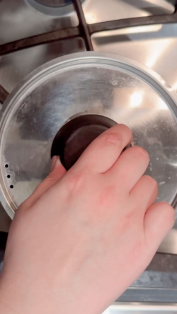 turn to medium-low and cover with lid