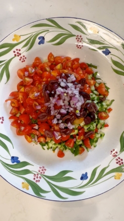 chopped veggies