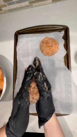 form into patties and place on a parchment-lined baking sheet