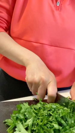 Wash and dice your veggies (the smaller, the better).