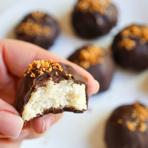 dark chocolate coconut bites