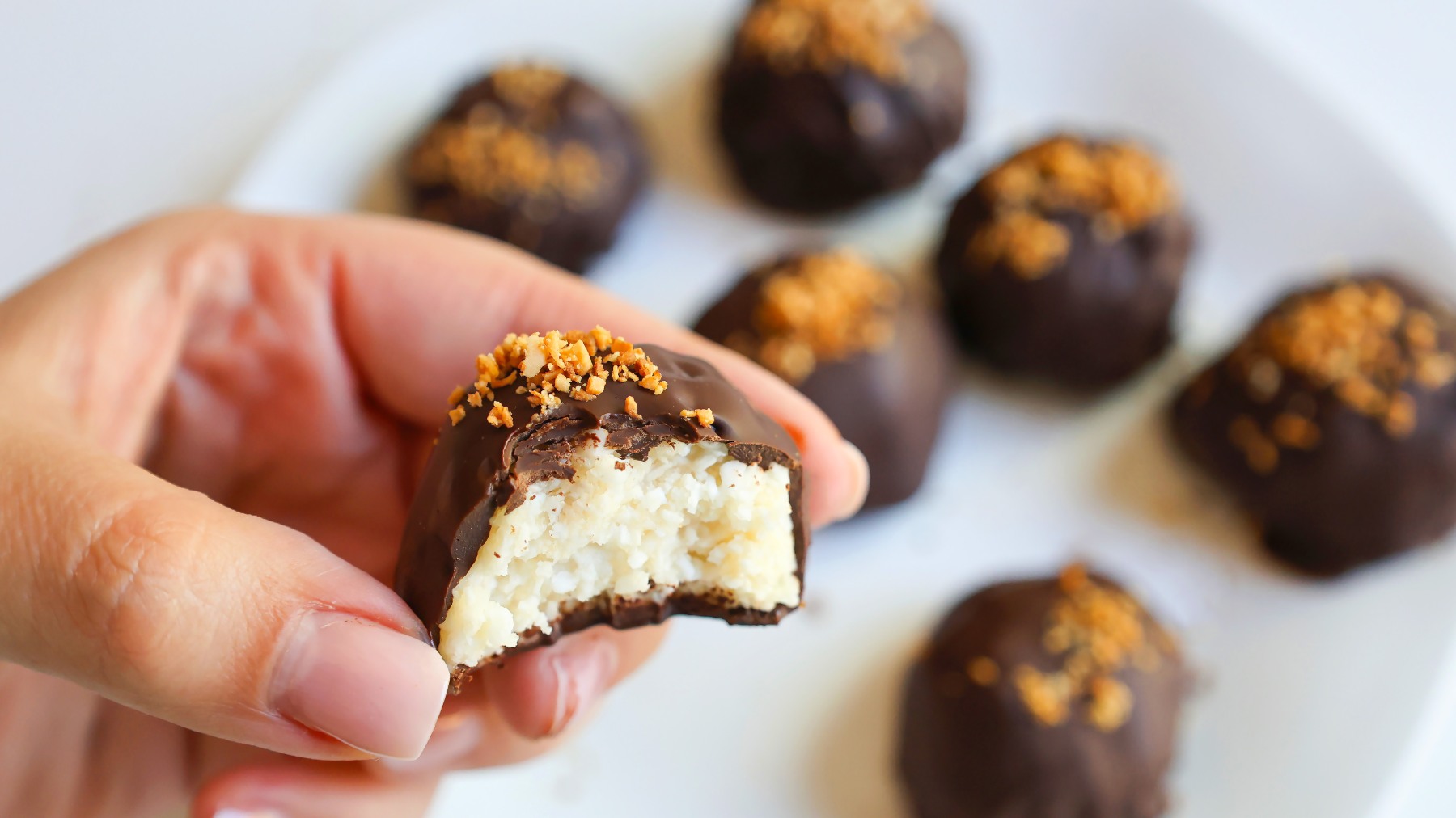 dark chocolate coconut bites