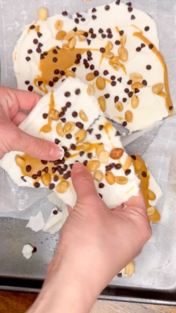 Break into smaller portions and enjoy or store in airtight container in freezer for up to 3 months.