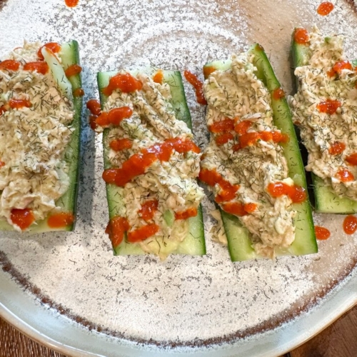 Tuna Salad Cucumber Boats