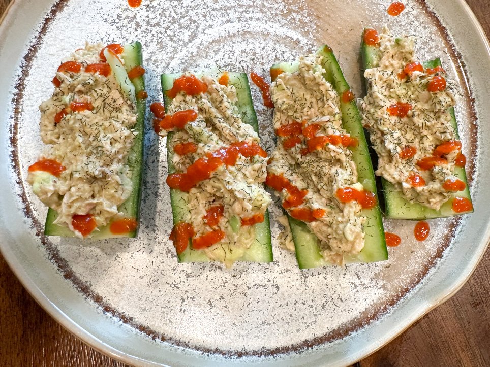 Tuna Salad Cucumber Boats