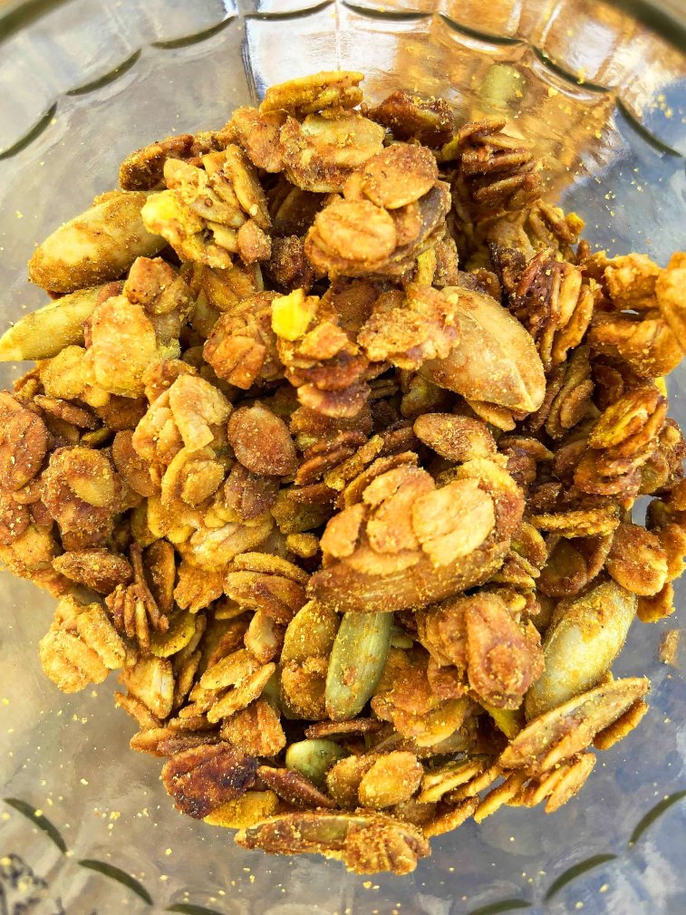 Turmeric Tahini Granola vegan breakfast
