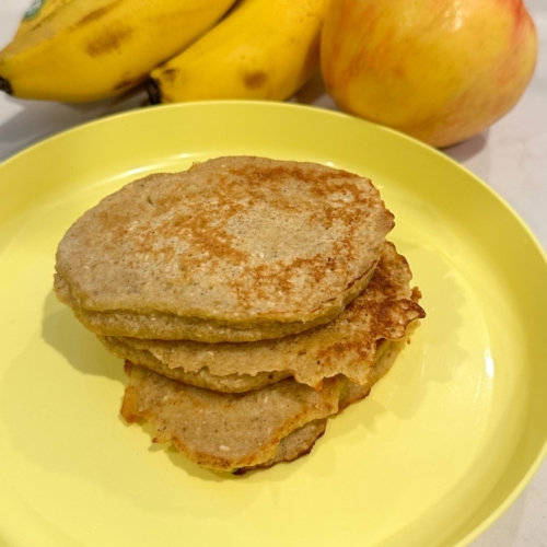 Toddler Friendly Apple and Banana Pancakes