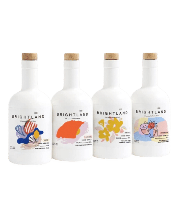 Brightland Cold Pressed Olive Oils Garlic Chili Lemon Basil