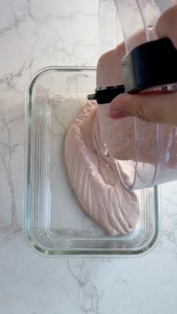 Transfer half of the mixture into a freezer safe container.