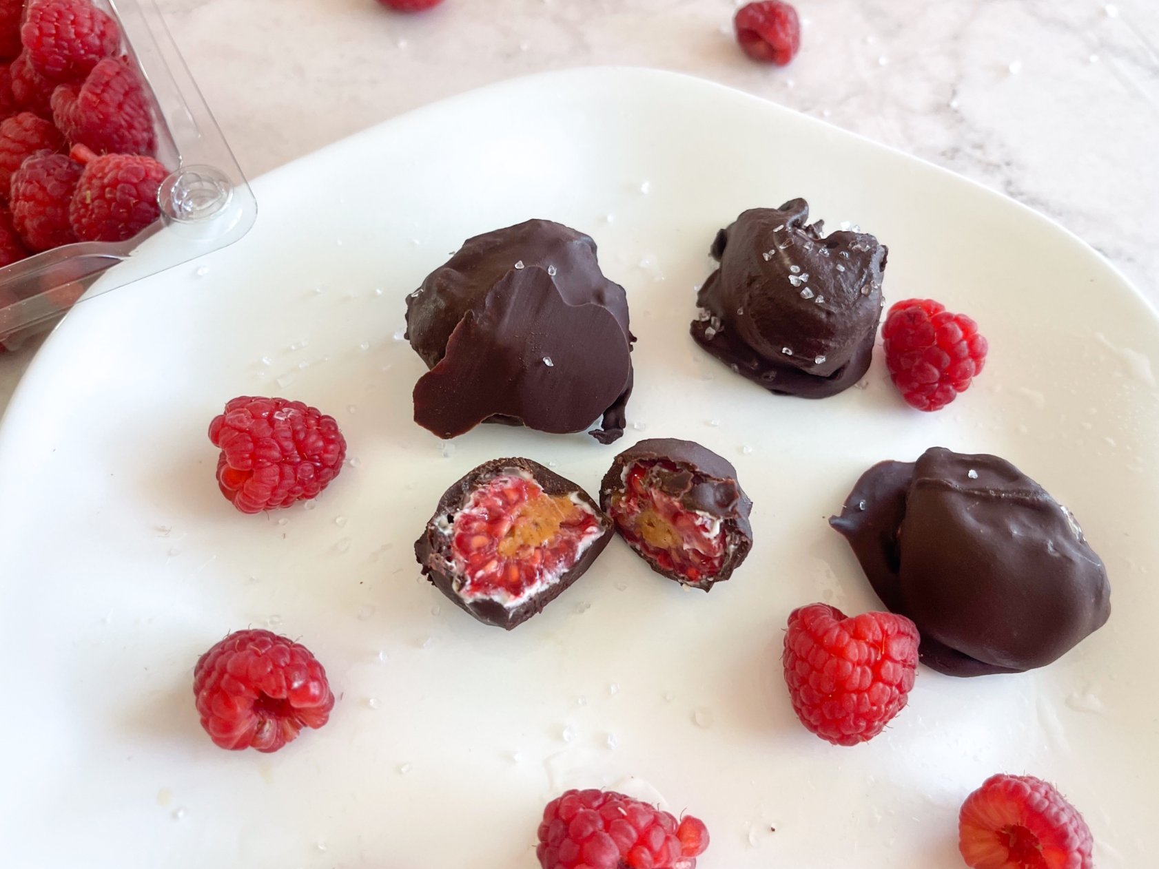 Frozen Yogurt Chocolate Raspberry Bites