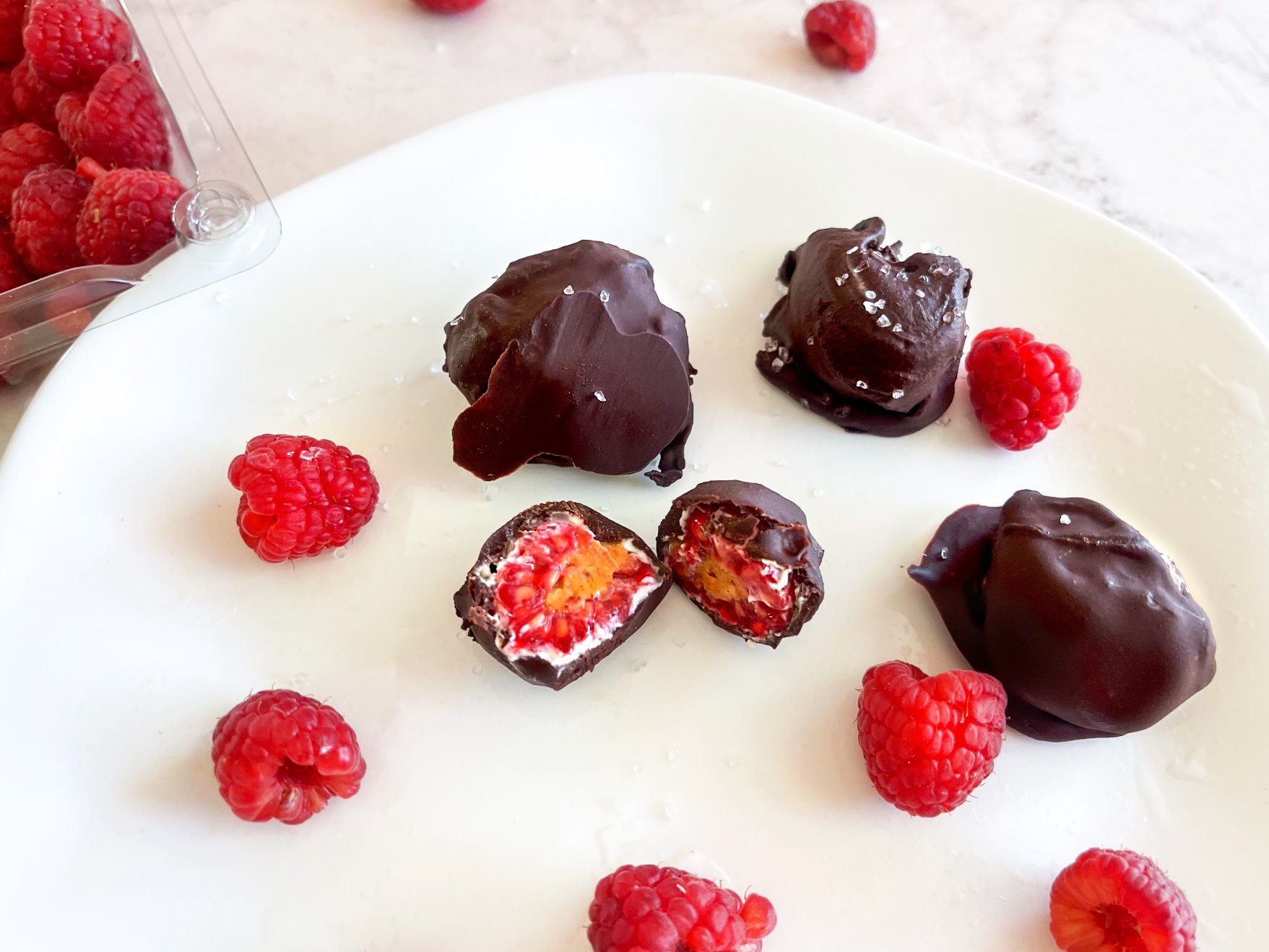 Frozen Yogurt Chocolate Raspberry Bites