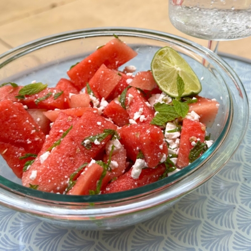 Watermelon and feta salad
