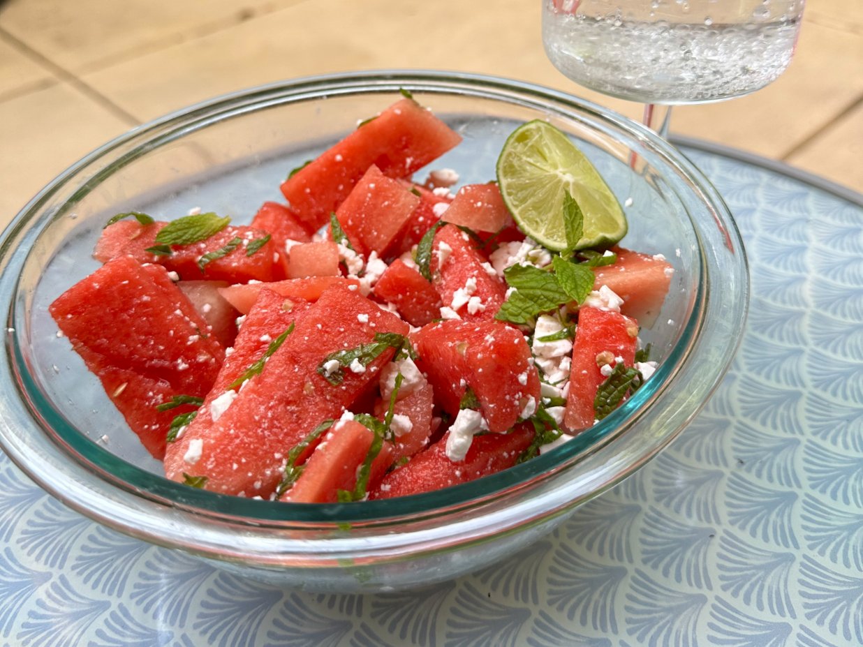 Watermelon and feta salad