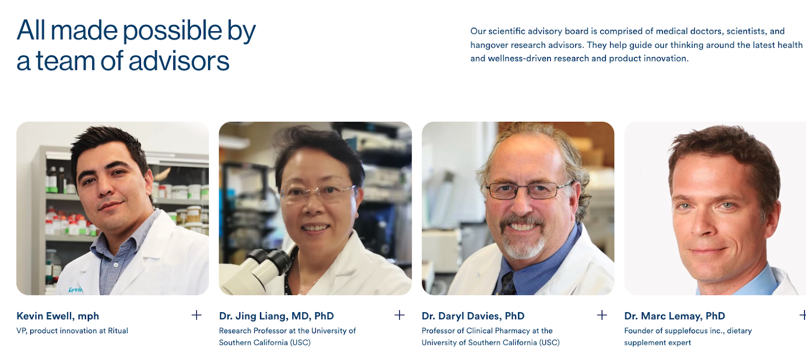 clinical research on their Morning Recovery shot and a doctor-packed scientific advisory board