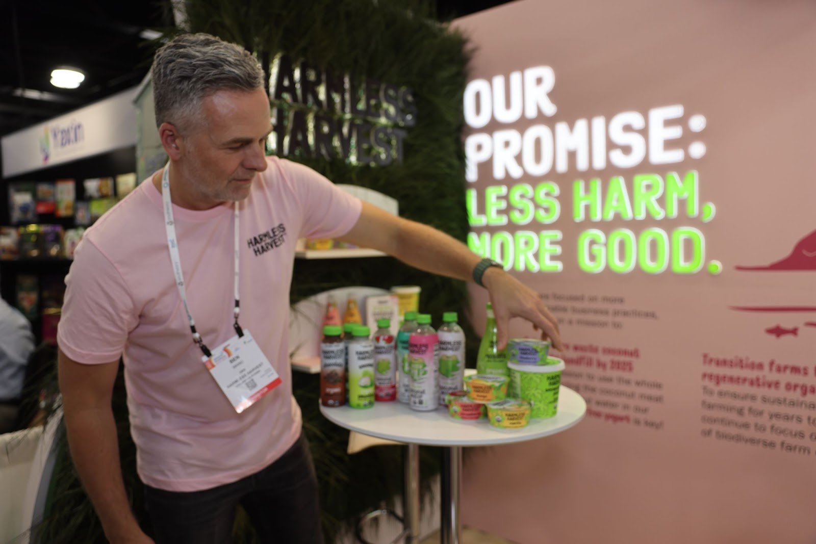 CEO Ben Mand giving us the Harmless Harvest lowdown at Expo West 2023