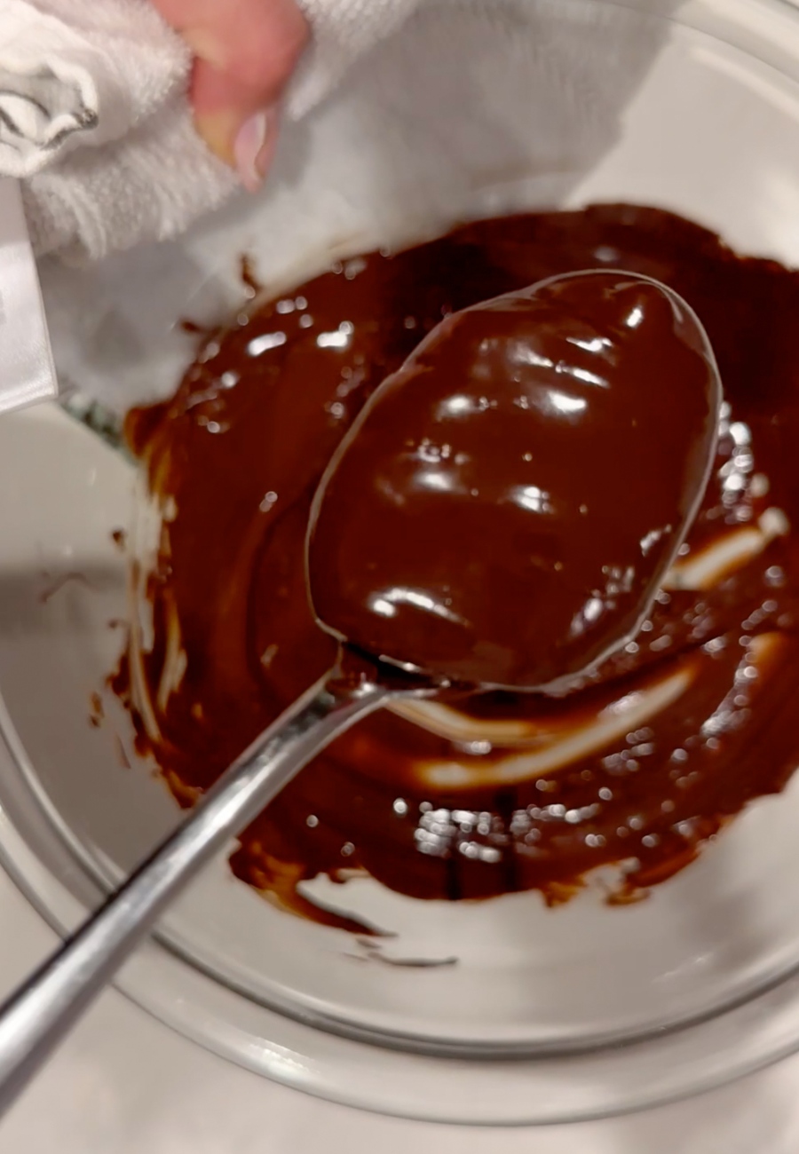 melted chocolate chips in a bowl
