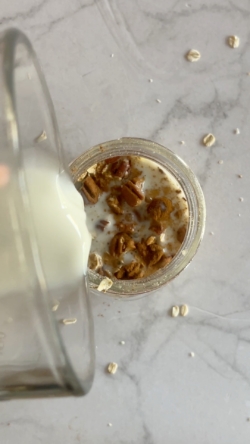 combining ingredients into jar