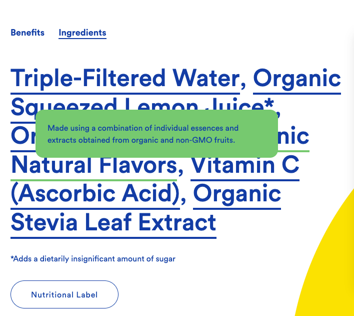 Natural flavors ingredients