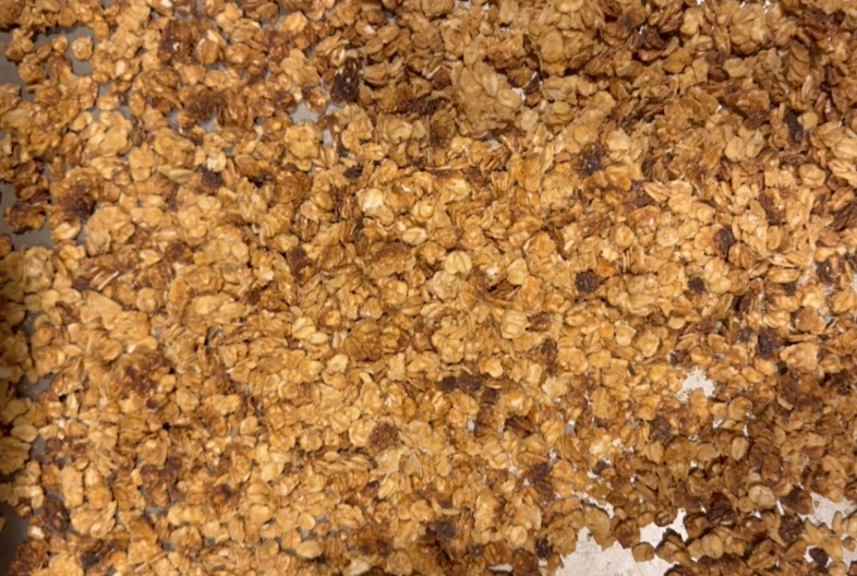 granola cooling after the oven