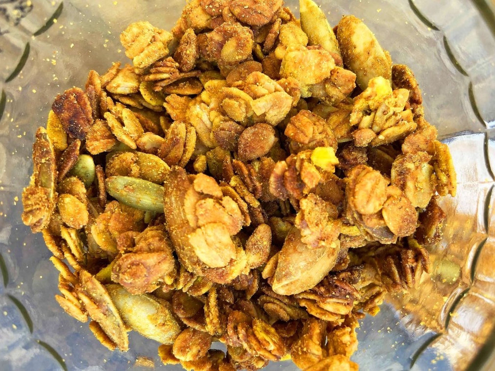 Turmeric Tahini Granola vegan breakfast