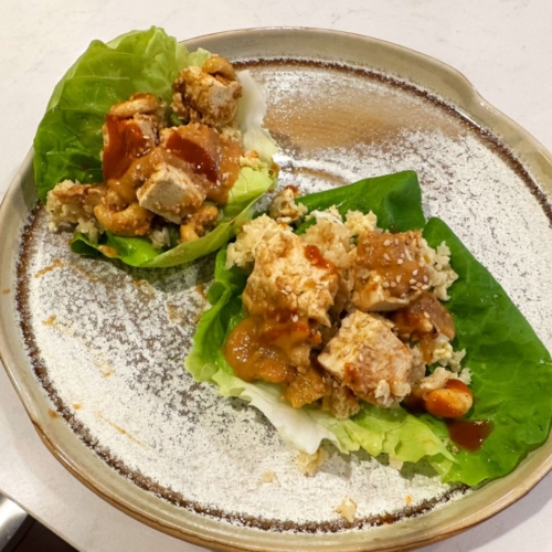 Asian Tofu & Cashew Lettuce Wraps