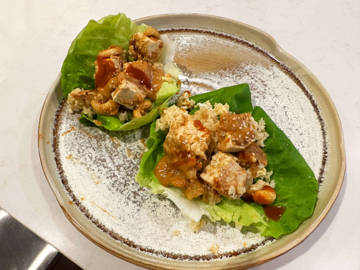 Asian Tofu & Cashew Lettuce Wraps