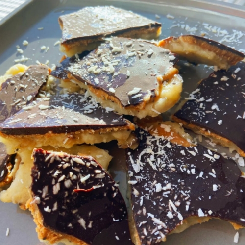 Frozen Banana Bark Bites