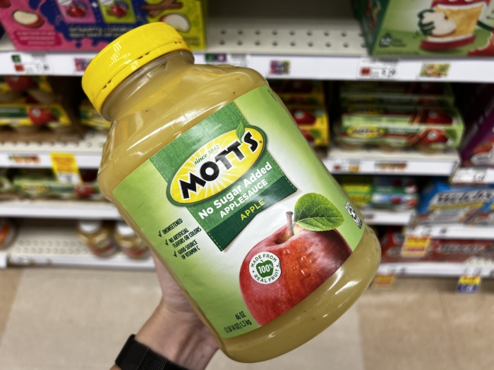 Jar of apple sauce.