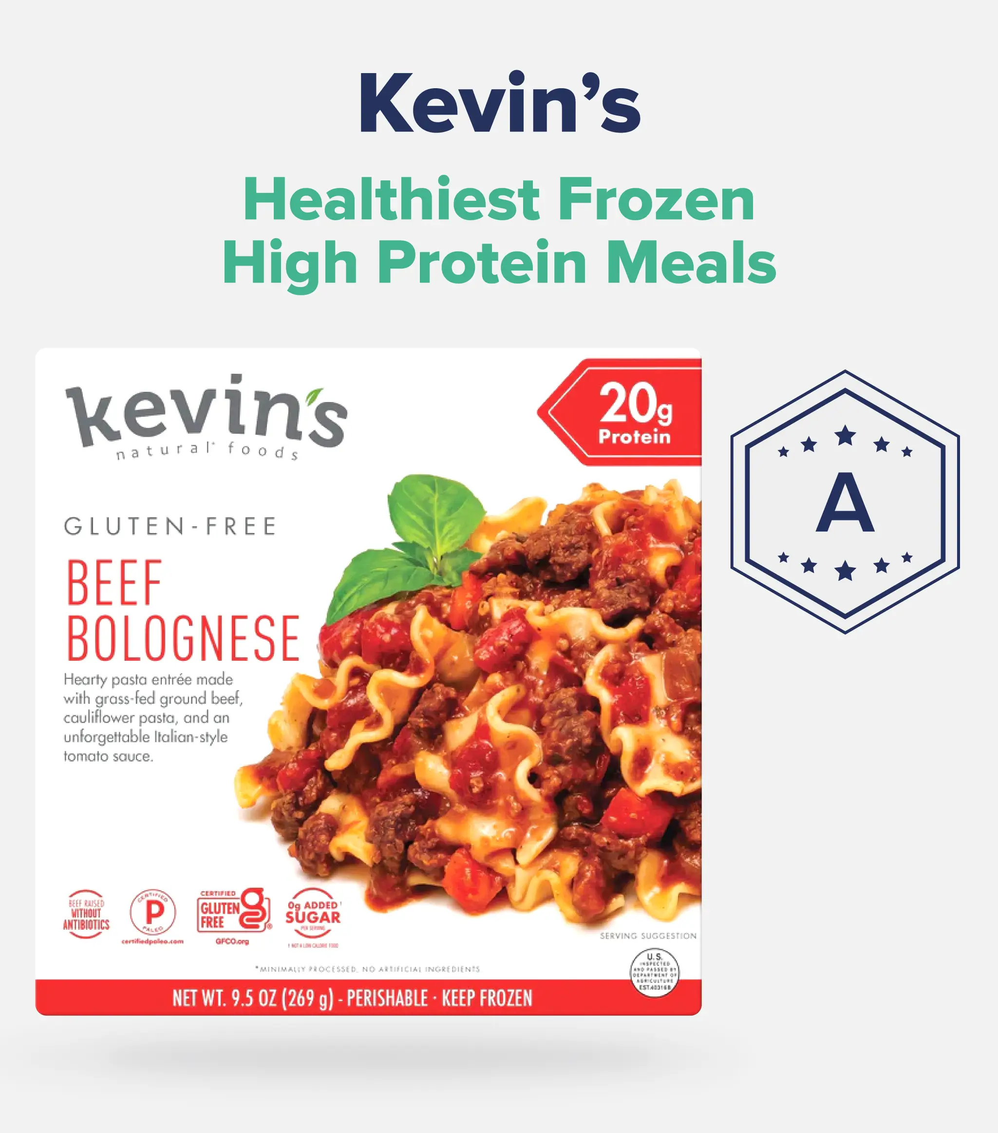 Kevin's Natural Foods, Healthiest Frozen High Protein Meals, Grade A