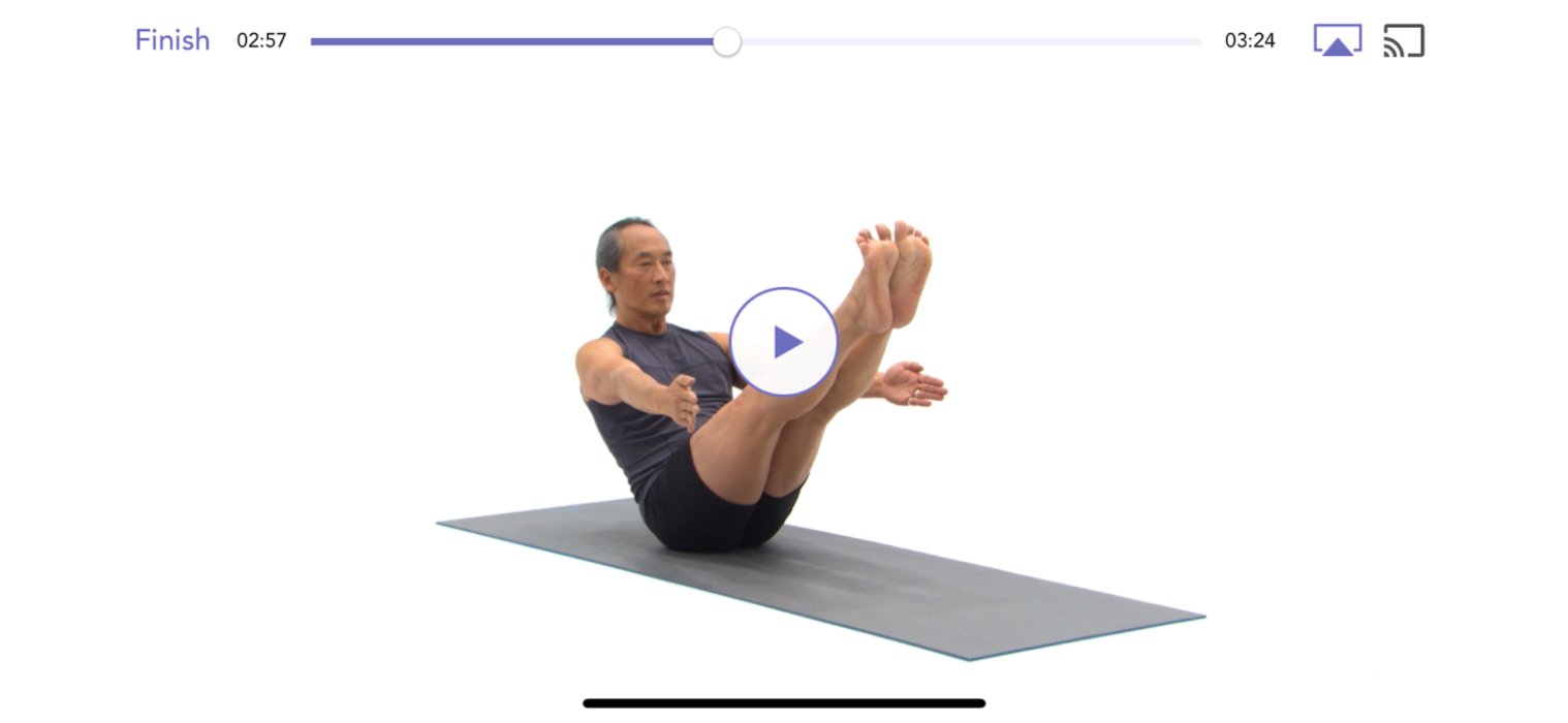Screenshot of a class video offered on the Yoga Studio.